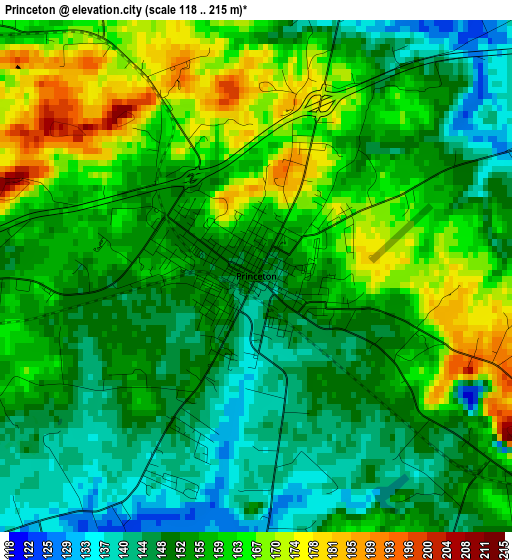 Princeton elevation map