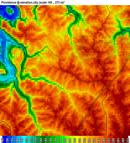 Providence elevation map