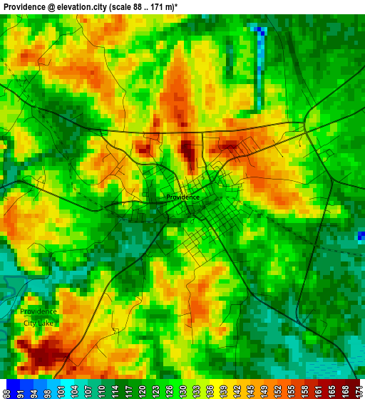 Providence elevation map