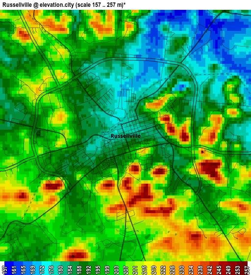 Russellville elevation map