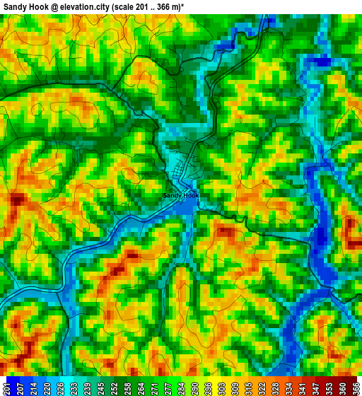 Sandy Hook elevation map