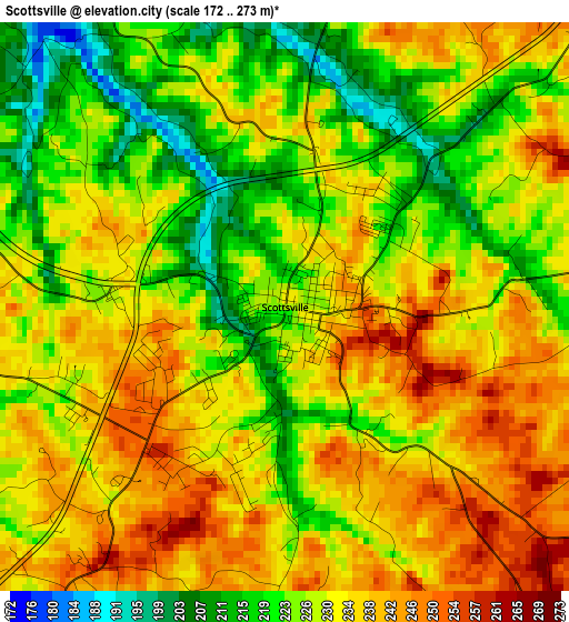 Scottsville elevation map