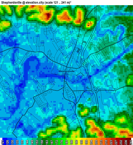 Shepherdsville elevation map