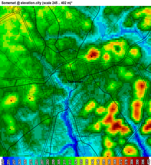 Somerset elevation map