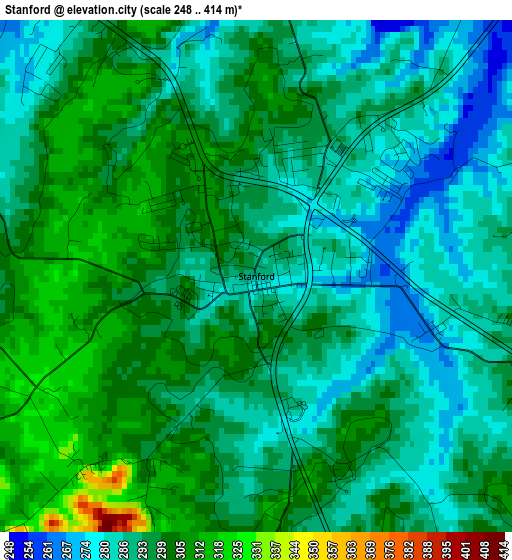 Stanford elevation map