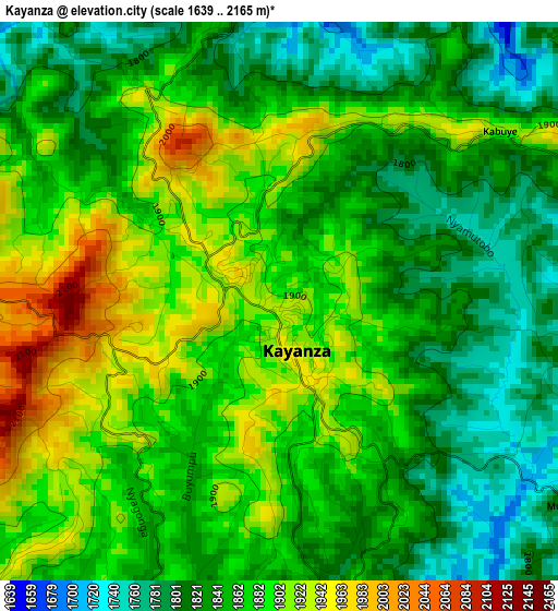 Kayanza elevation map