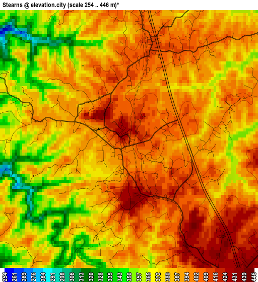 Stearns elevation map