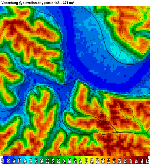 Vanceburg elevation map