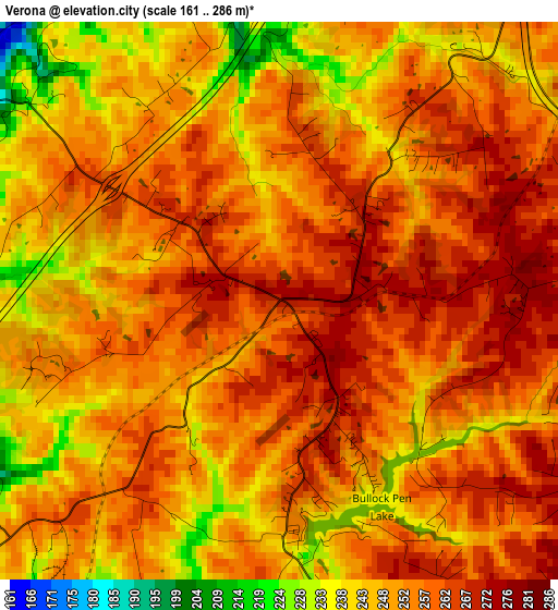 Verona elevation map