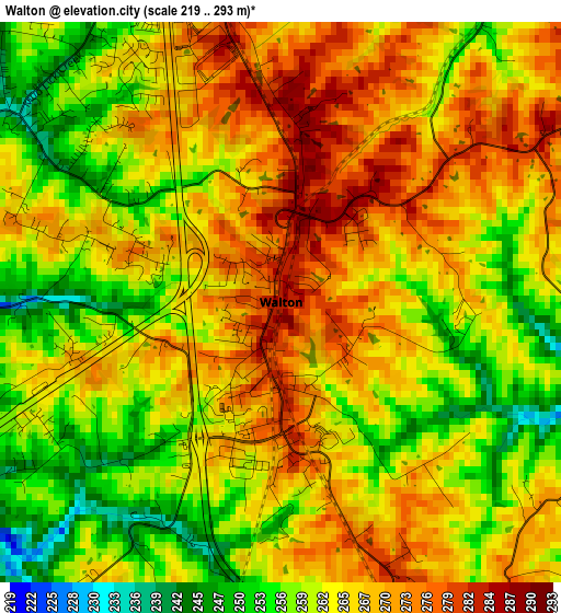 Walton elevation map