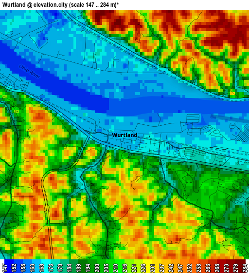 Wurtland elevation map