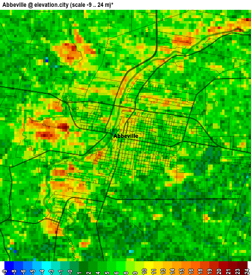 Abbeville elevation map