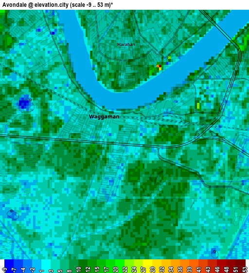 Avondale elevation map