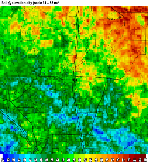 Ball elevation map