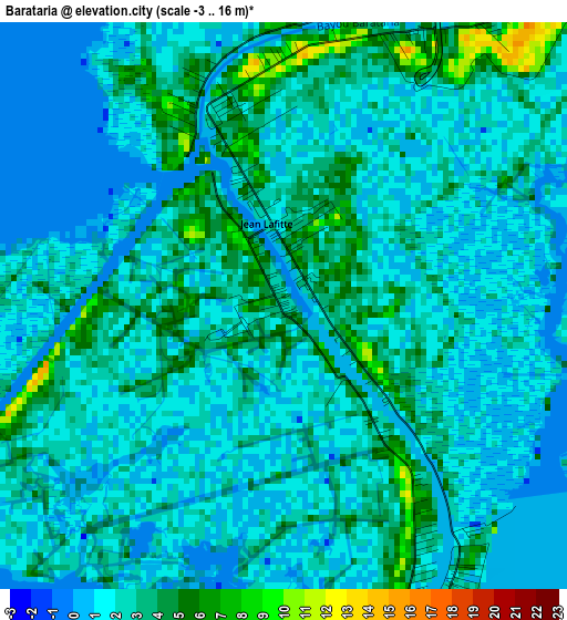 Barataria elevation map