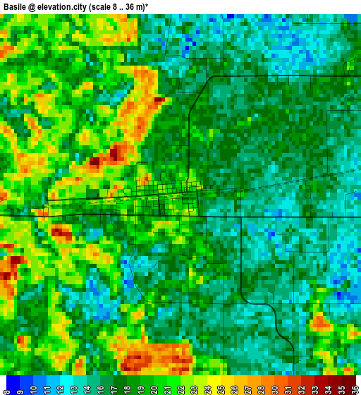 Basile elevation map