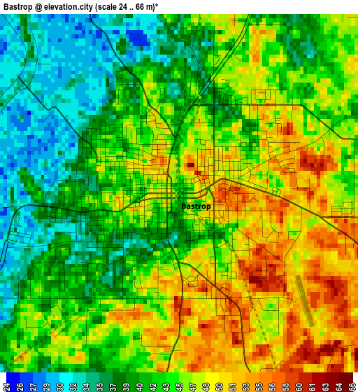 Bastrop elevation map