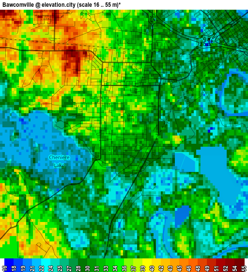 Bawcomville elevation map