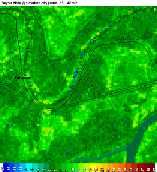 Bayou Vista elevation map