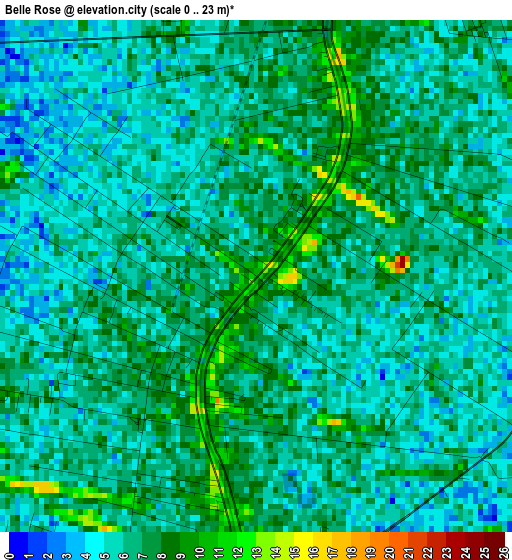 Belle Rose elevation map