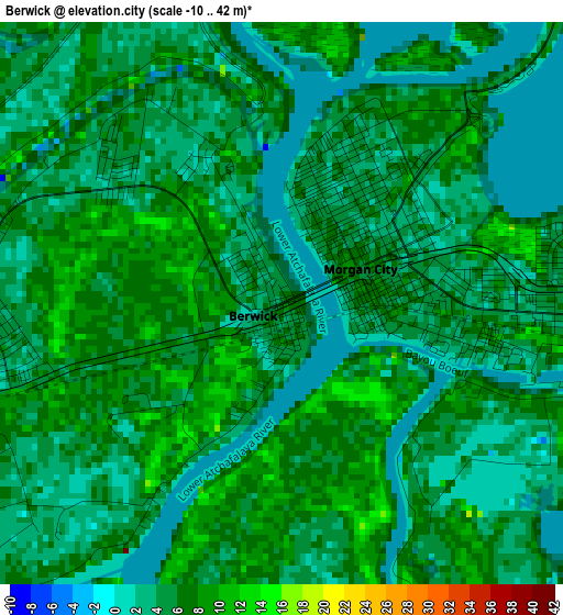 Berwick elevation map