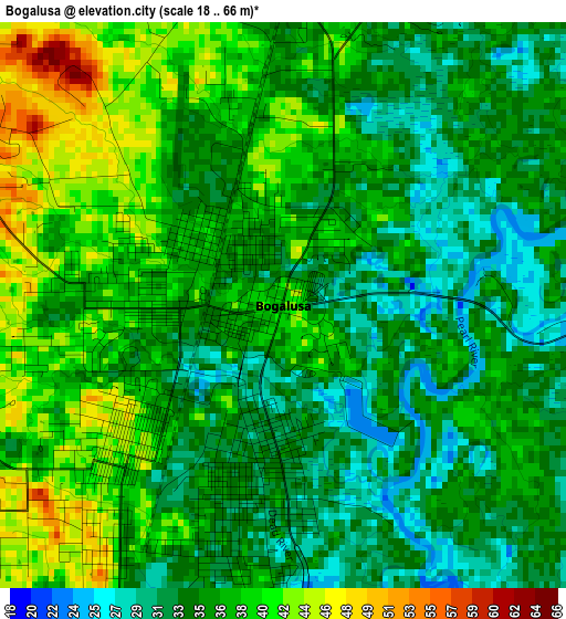 Bogalusa elevation map