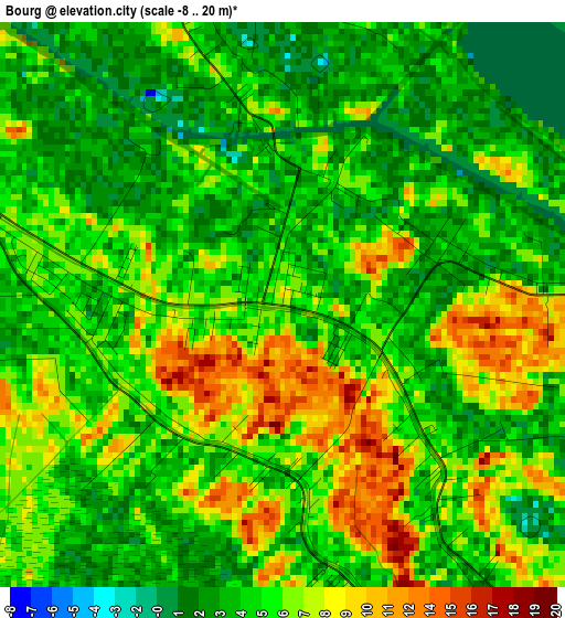 Bourg elevation map