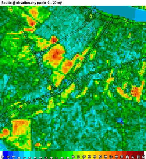 Boutte elevation map