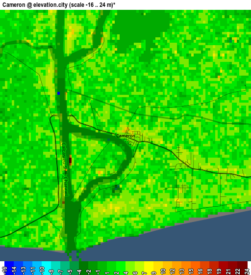 Cameron elevation map