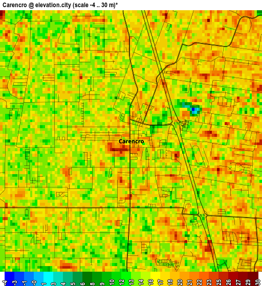 Carencro elevation map