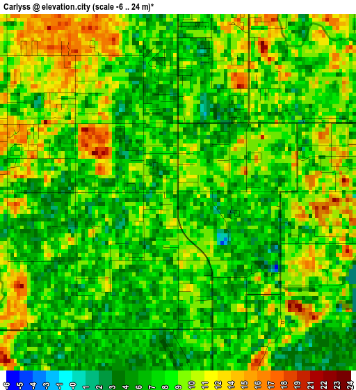 Carlyss elevation map