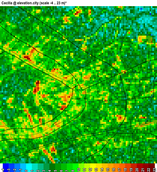 Cecilia elevation map