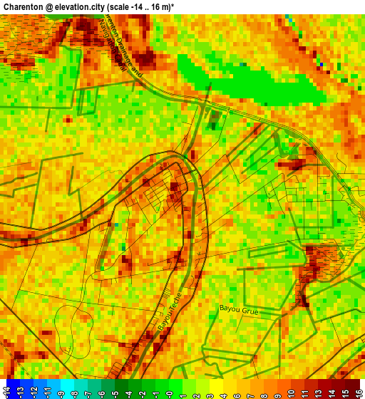 Charenton elevation map