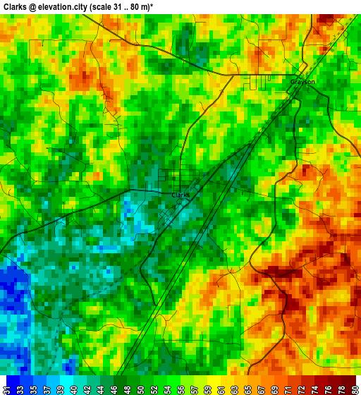 Clarks elevation map