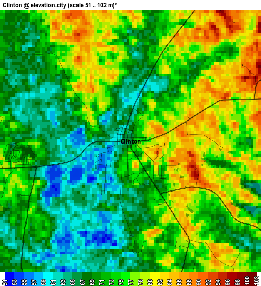 Clinton elevation map