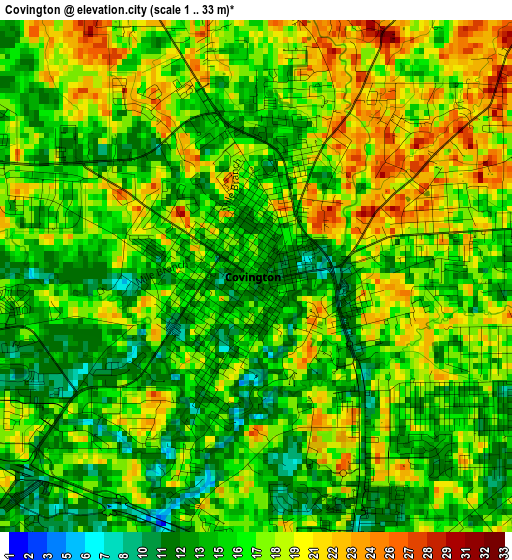 Covington elevation map