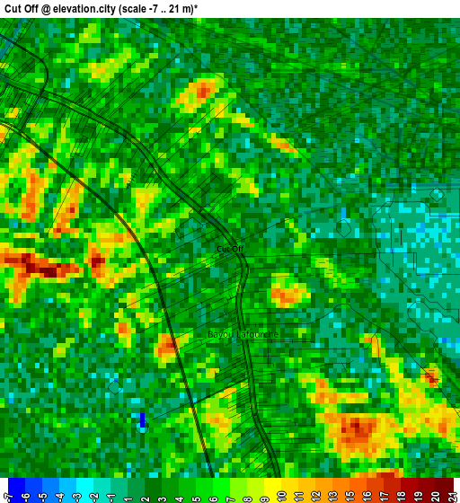 Cut Off elevation map