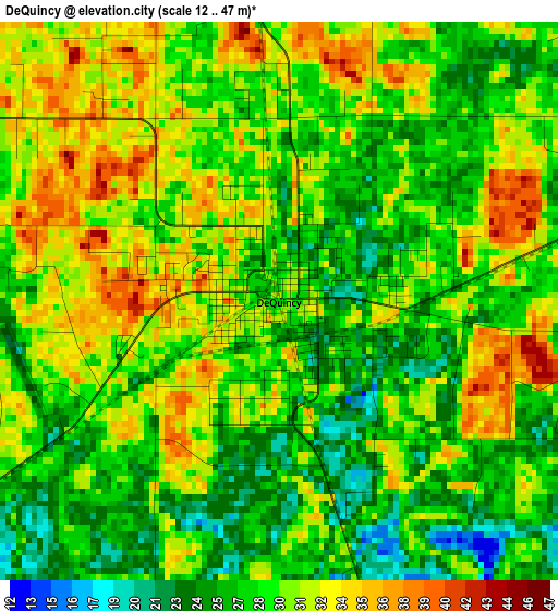 DeQuincy elevation map