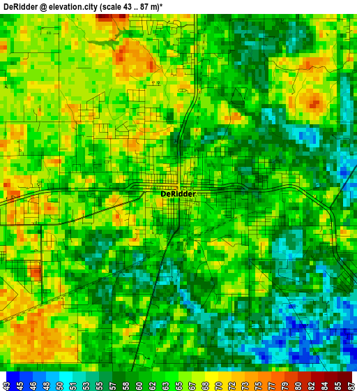 DeRidder elevation map