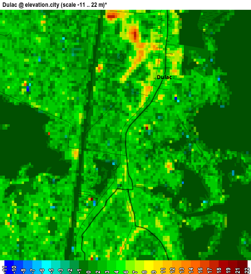 Dulac elevation map