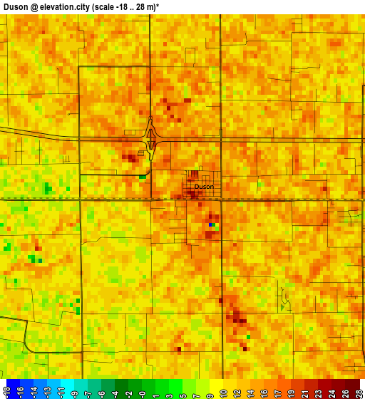 Duson elevation map