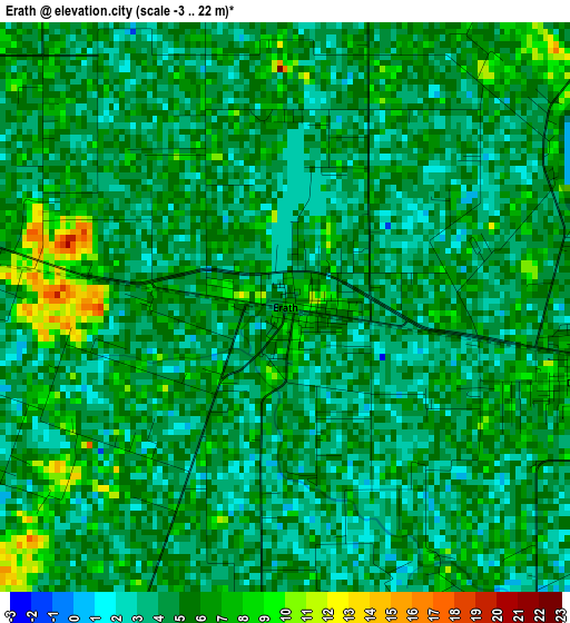 Erath elevation map