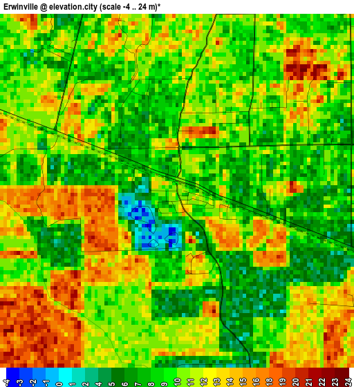 Erwinville elevation map