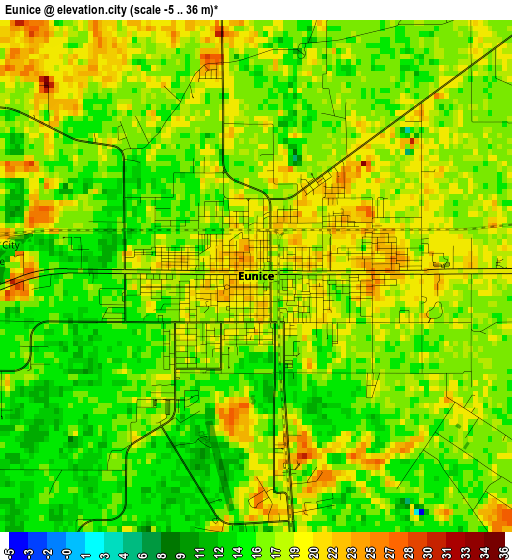 Eunice elevation map