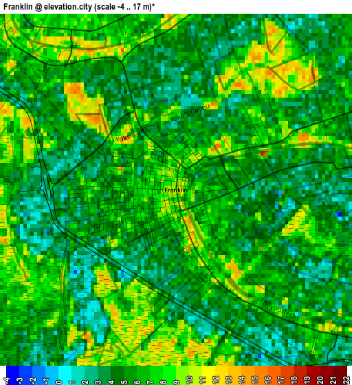 Franklin elevation map