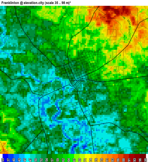 Franklinton elevation map