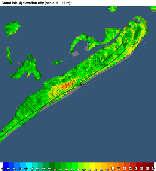 Grand Isle elevation map