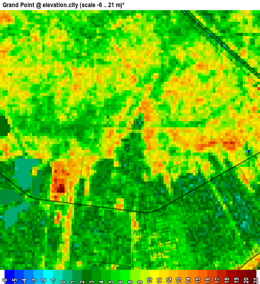 Grand Point elevation map