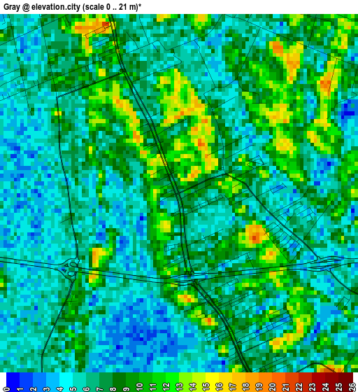 Gray elevation map