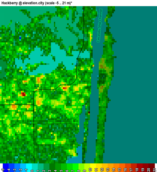 Hackberry elevation map